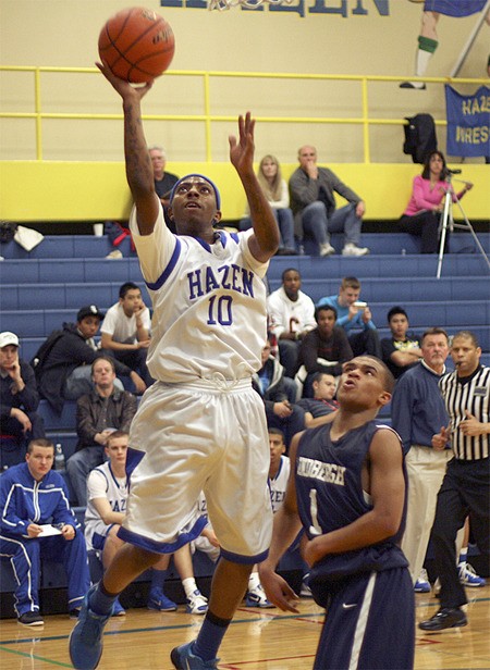 De'Corrius Sampson goes in for a shot against Lindbergh Jan. 18.