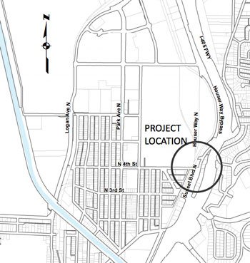 This map shows the location of the Central Renton Sewer Interceptor Reline & Upsize project that will cause road closure this week and next.