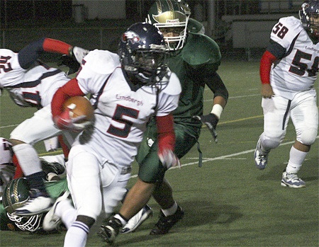 Lindbergh's Frank Cange won the Seamount League's Offensive back of the year award.