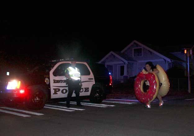 Costumes were encouraged during Saturday night's 'Run From the Cops' 5K.