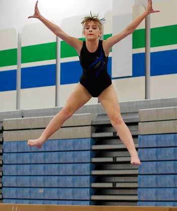 Liberty gymnasts on Dec. 19 hosted their first home meet in two years.