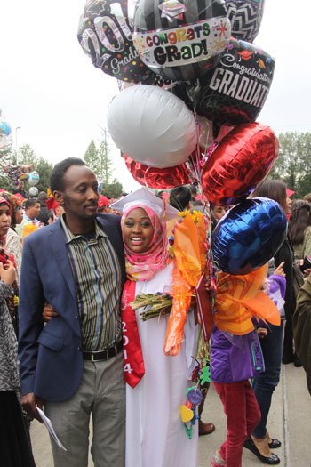 Renton High School graduate Asiya Hassan graduated with about 280 students at ShoWare Center