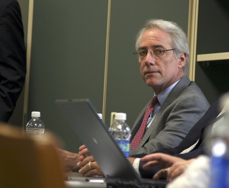 U.S. Department of Education General Counsel Charlie Rose talks recently with Renton High School faculty about student assessment and reform. It was one of two schools in the state selected for the national 'Listening and Learning' tour.