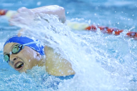 Liberty's Nicole Lecoq swims at the KingCo Championships. Lecoq won the 200-yard freestyle competition.