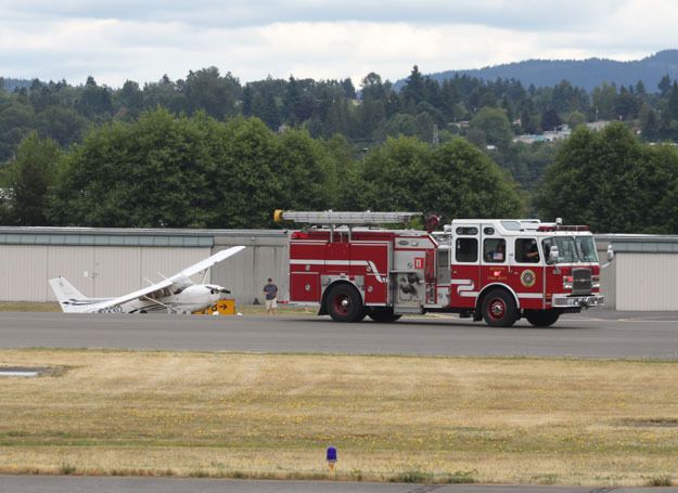 No one was injured when a small plane exited the runway on Friday at the Renton Municipal Airport.