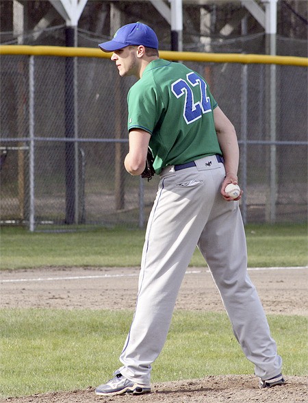 Liberty's Dan Eck prepares to throw a pitch in the Patriots' season opener against Lake Washington Monday.