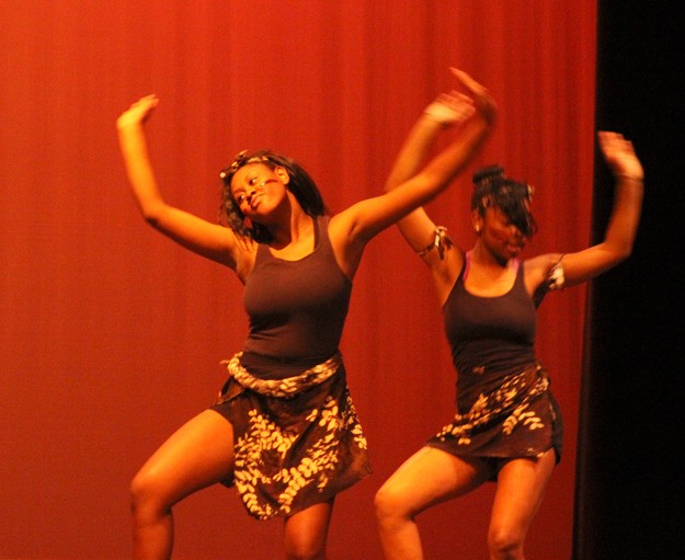 Members of the group 'Five Shades of Beauty' perform during the Renton High School Multicultural Show