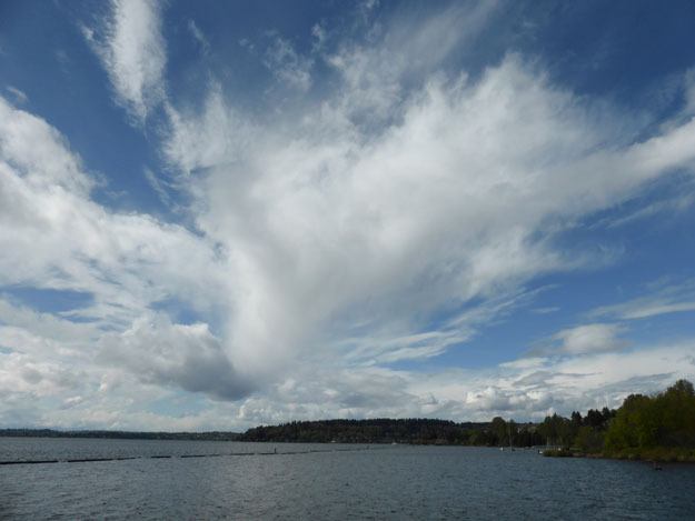 Renton resident Suzy Orehek took this picture of clouds over Lake Washington.