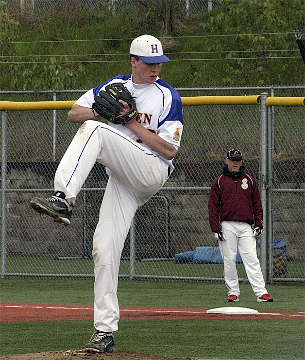 Hazen's Zac Kolterman pitching earlier this season.