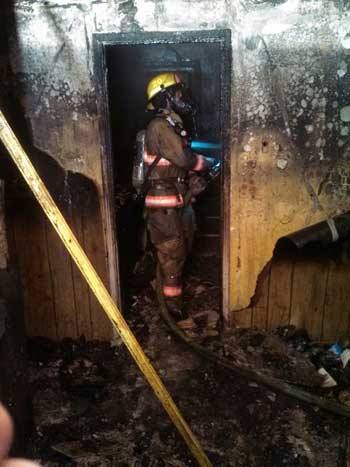 Firefighters battled a blaze in Skyway early Thursday morning.