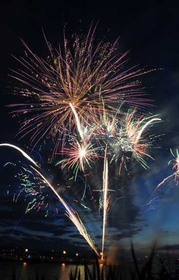 Fireworks light up the sky over Gene Coulon memorial Park