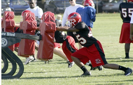 Renton players work through drills at practice Sept. 15.