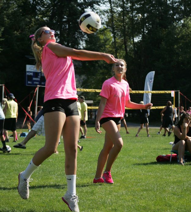 Friends and family of Denise Thom play in the inaugural volleyball tournament in her honor last year.