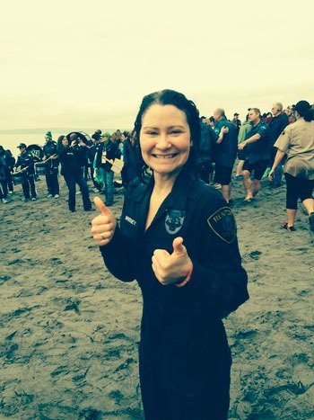 Det. LeAnn Whitney during the 2014 Super Polar Plunge.