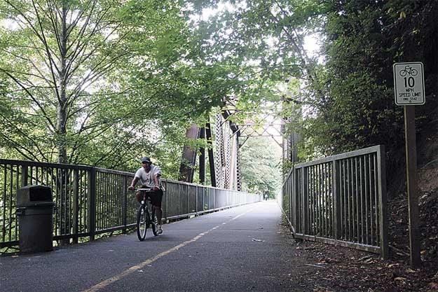 The Cedar River Trail has plenty of opportunity to get into the shade and do some biking