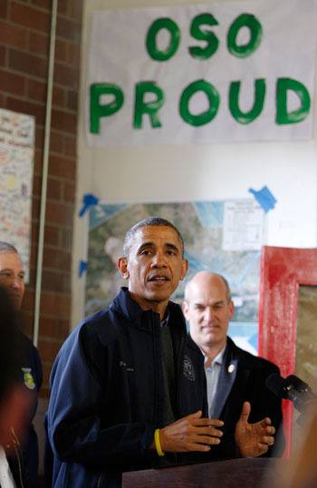 President Barack Obama visited the Oso mudslide site on Tuesday.