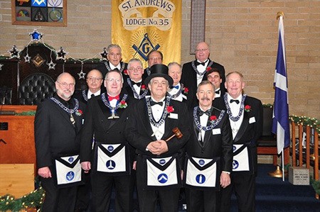 The St. Andrews Lodge No 35 F.&A.M. on Dec. 10 installed officers for 2012. Kevin Leach was installed as Worshipful Master