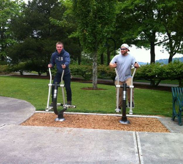 Two new outdoor ellipticals have been installed at Gene Coulon Memorial Beach Park.