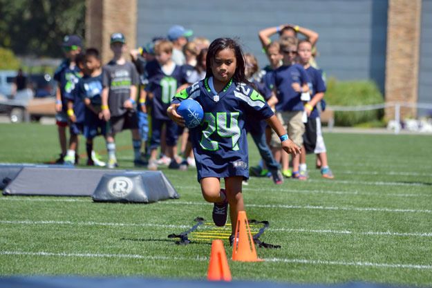 Children had their chance to run through some drills this week at Seahawks Training Camp at the Virginia Mason Athletic Center.