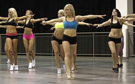 Potential Seagal Becky looks to be one of the standout dancers early during tryouts at Qwest Field Event Center Friday