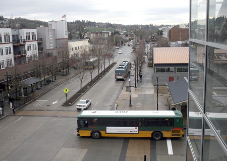 The Renton Transit Center in downtown is regularly patrolled by Renton Police officers and occasionally by Metro Transit Police. Unarmed security officers patrol the center and other parts of downtown weekdays under a contract with a Renton-based