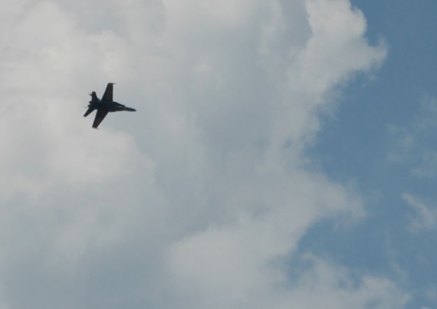 A Blue Angels jet streaks across the Renton skies as part of the SeaFair performance last weekend.