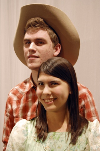 Mason Catt and Laura Kooiman play cowboy Curly McLain and farm girl Laurey Williams in the Hazen High School production of “Oklahoma!” The show runs April 30-May 2.