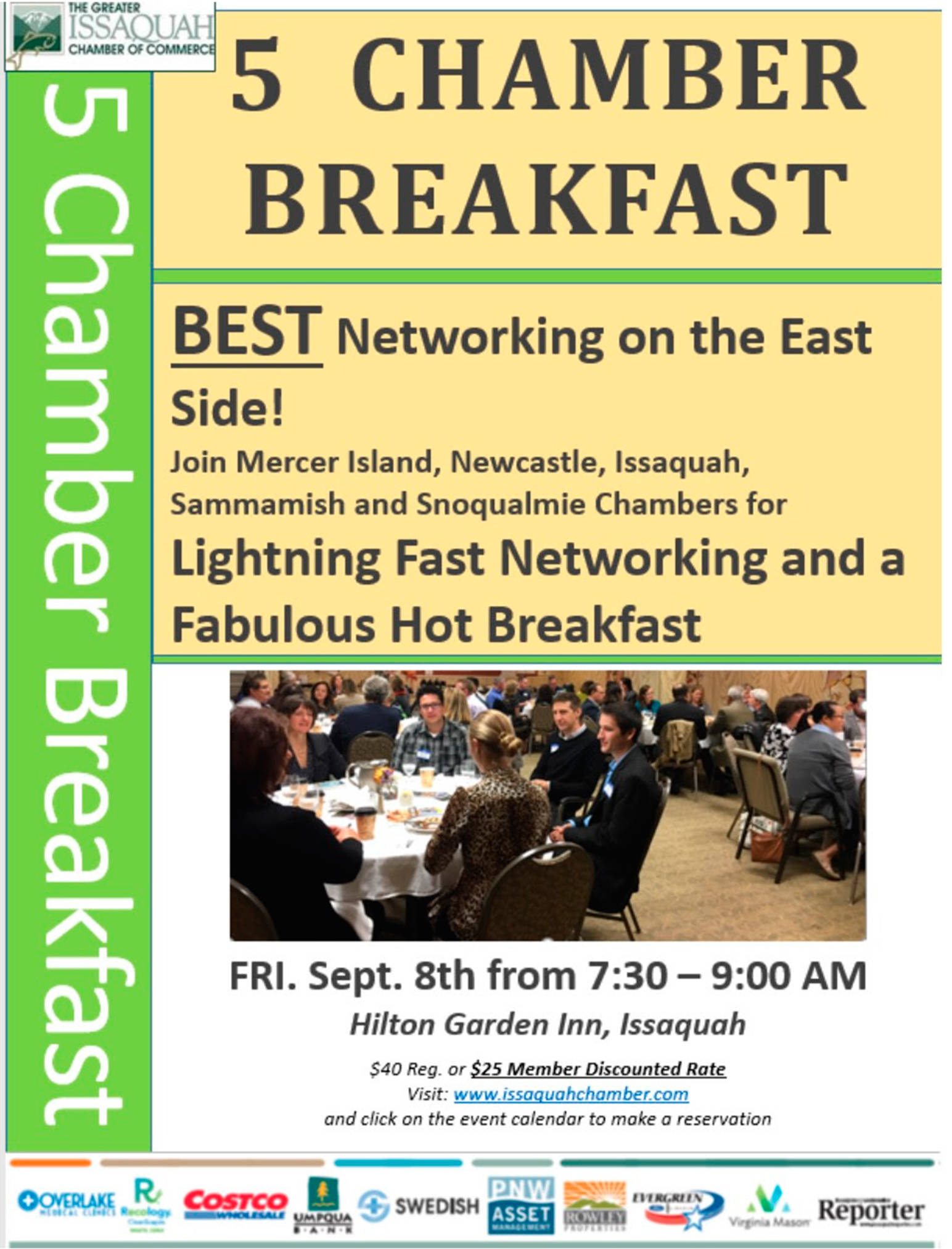 5 Chamber Breakfast starts Sept. 8