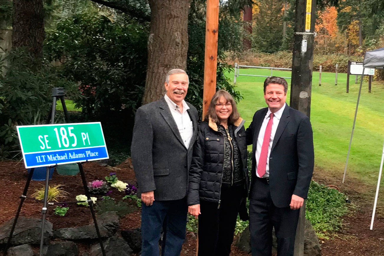 Street receives honorary name for fallen Iraq War veteran 1st Lt. Michael Adams