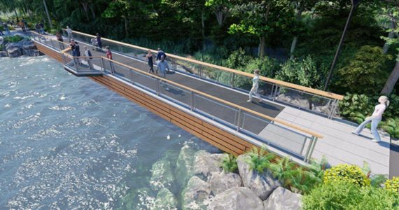 One of the projects at Coulon Park will install a clear-span steel bridge, replacing the north trestle bridge. (Courtesy of City of Renton)