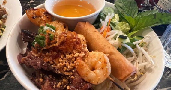 Short rib, shrimp skewer and egg roll vermicelli noodle bowl from Viet’s Phoody. Cameron Sheppard/Sound Publishing