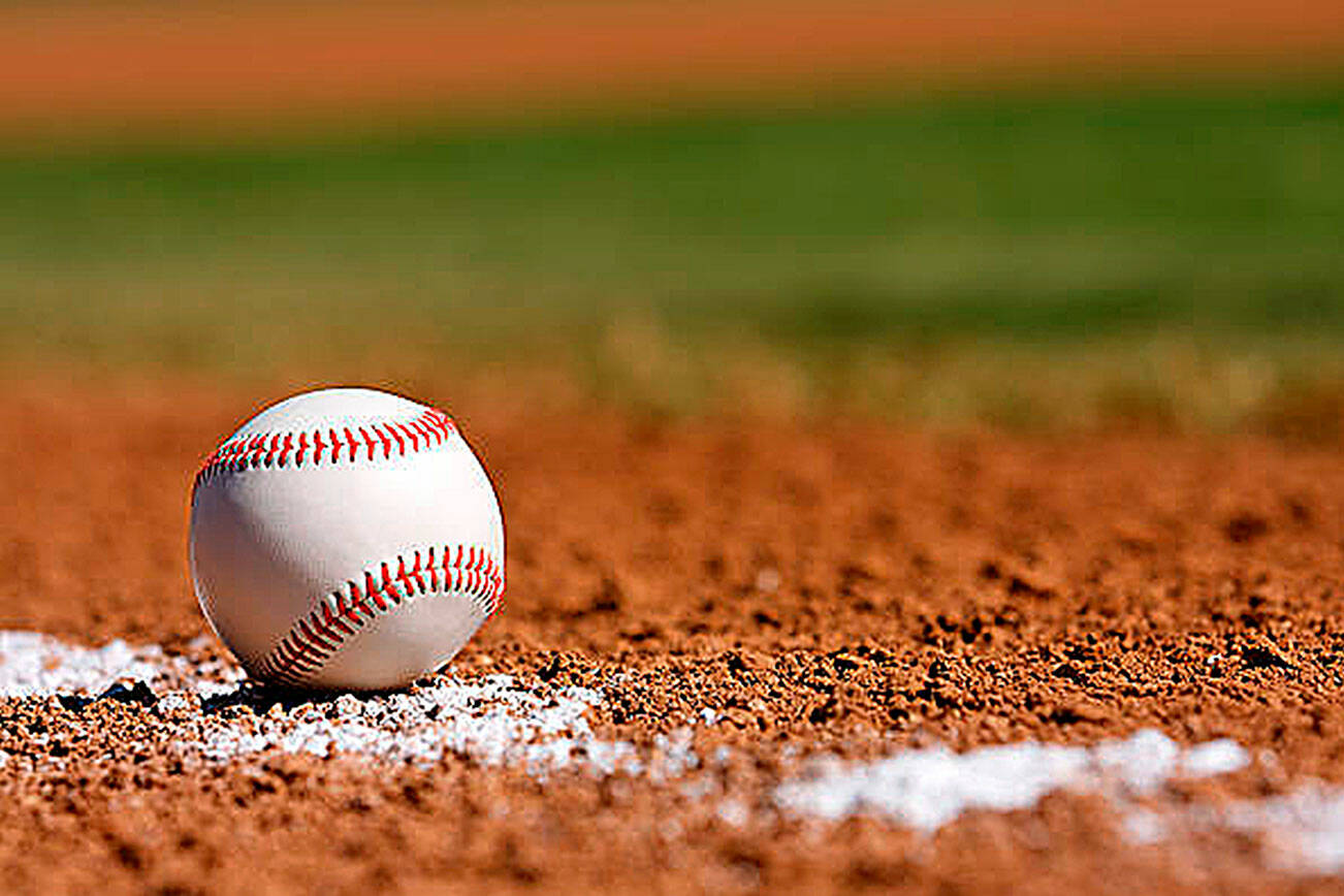 Baseball on the Chalk Line of the Infield