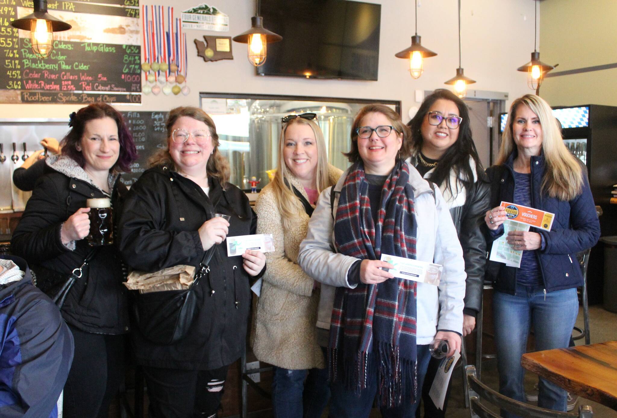 Bailey Jo Josie / Renton Reporter
Members of the Renton Women’s Social Group enjoy some beer at Four Generals Brewing on Wells Avenue. The Social Group formed on Facebook and gained over 1,000 members in two years.