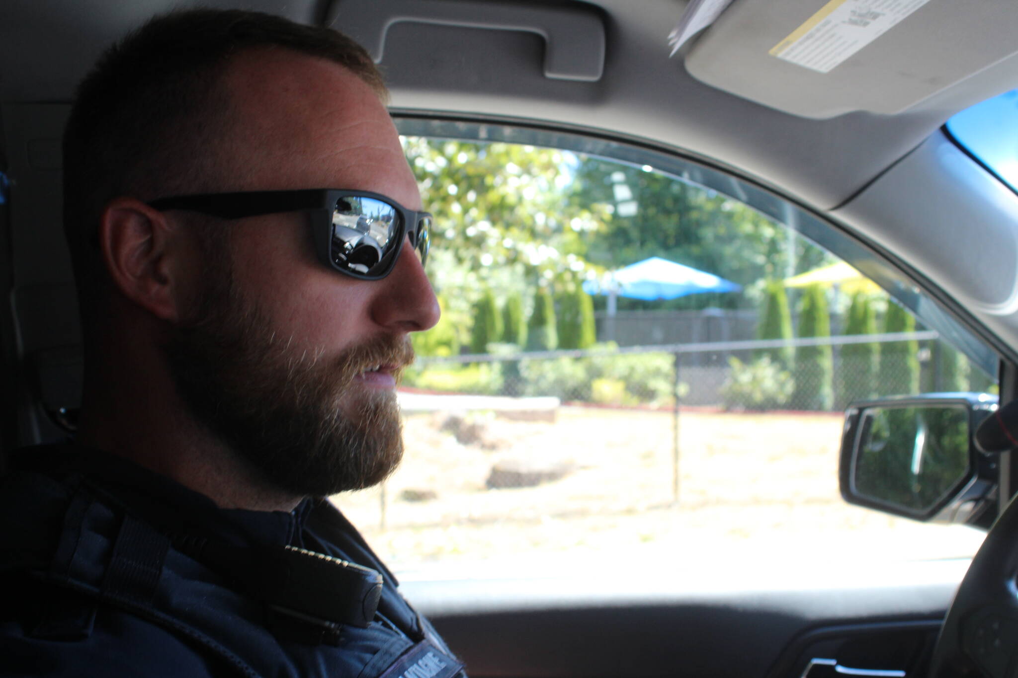 Renton Patrol Officer Patrick Lantagne. (Photos by Benjamin Leung/Renton Reporter)