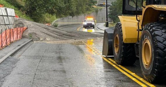 A mudslide resulted in road blockages on Aug. 29 in Renton. (Courtesy of the Renton Police Department.)