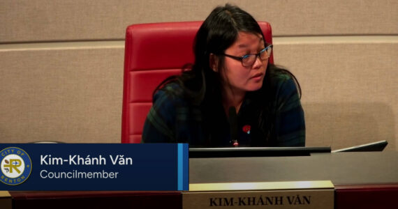 Kim-Khánh Văn speaking at the Renton City Council meeting May 20. (Screenshot)