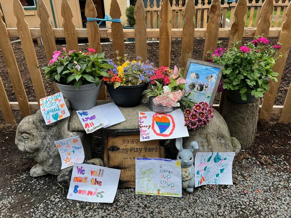In the wake of the fire, the sanctuary has received an outpouring of flowers, cards and donations from the community. Photo courtesy of the Sammamish Animal Sanctuary.