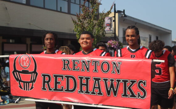 Renton Redhawks in the River Days Parade. Photo by Bailey Jo Josie/Sound Publishing.