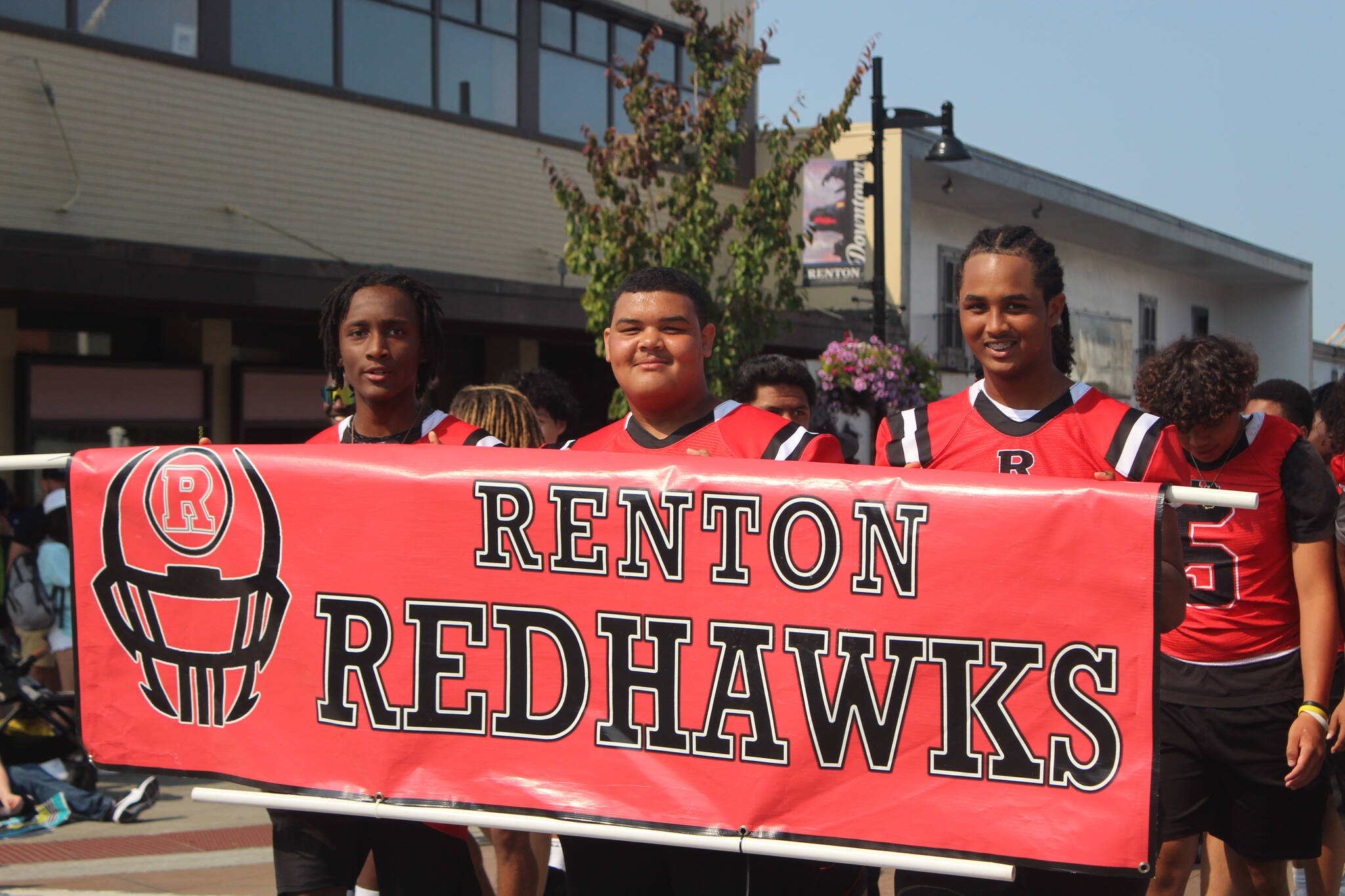 Renton Redhawks in the River Days Parade. Photo by Bailey Jo Josie/Sound Publishing.