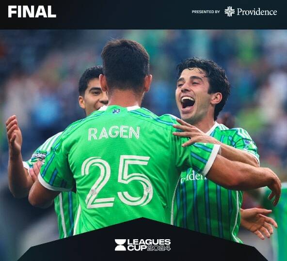 Seattle Sounders just beat the second placed LA Galaxy, 3-1, on Aug. 8 in a Leagues Cup match. (Screenshot from Sounders FC Facebook page)