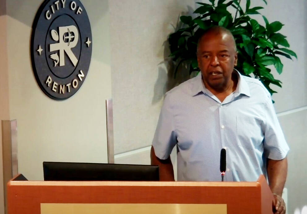 John Houston, 71, gave public comment to the Renton City Council on Aug. 8. Courtesy of City of Renton