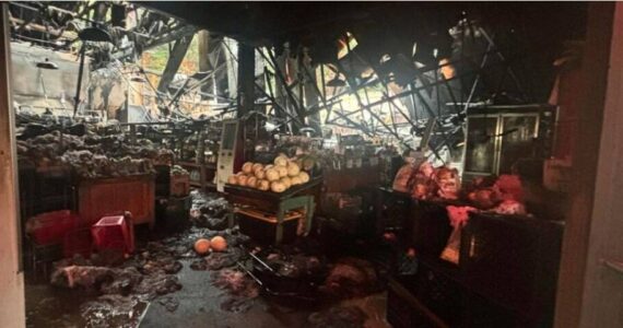 A fire destroyed much of the Top of the Hill grocery store Aug. 24. Courtesy photo