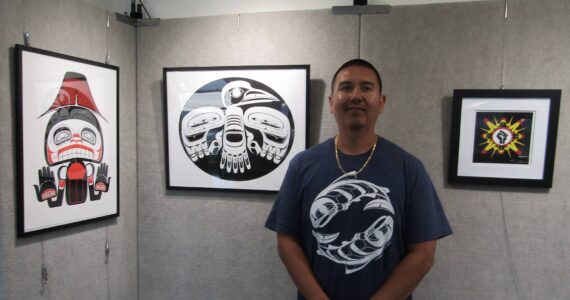 Photo by Annika Hauer/Sound Publishing. 
Tommy Segundo in the Black River Cultural Arts Center in Renton, with his art.