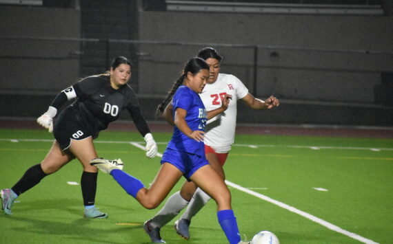 Zoe Wong out-flanks the Renton keeper to score her second goal of the game. Ben Ray / The Reporter