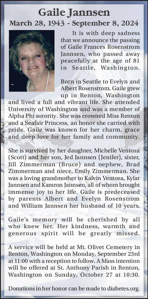 Gaile Jannsen | Obituary