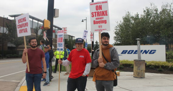 The strike began at midnight Friday, Sept. 13, with Renton workers and supporters picketing from the early morning hours and into the afternoon, and some saying they will picket and strike for as long as it takes. Photo by Bailey Jo Josie/Sound Publishing