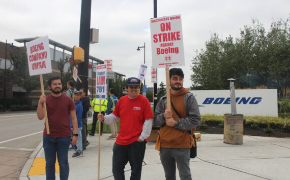 The strike began at midnight Friday, Sept. 13, with Renton workers and supporters picketing from the early morning hours and into the afternoon, and some saying they will picket and strike for as long as it takes. Photo by Bailey Jo Josie/Sound Publishing