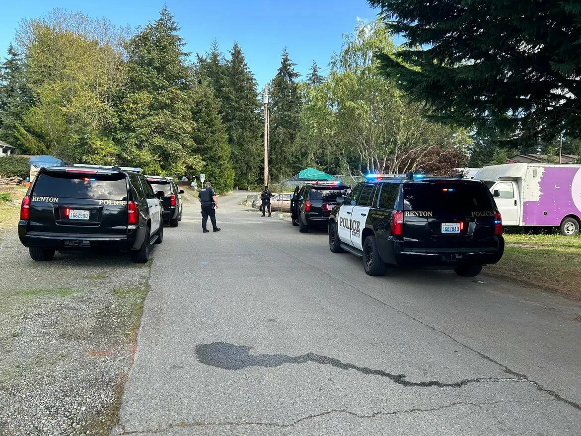 Courtesy of the Renton Police Department
Renton Police officers at approximately 2:16 p.m. Sept. 27 after a 19-year-old called 911 and reported that he stabbed a man.