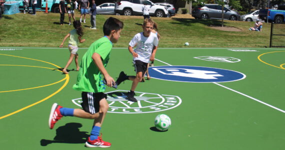 Kids playing soccer at Tiffany Park. Photo by Bailey Jo Josie/Sound Publishing