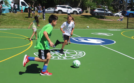 Kids playing soccer at Tiffany Park. Photo by Bailey Jo Josie/Sound Publishing